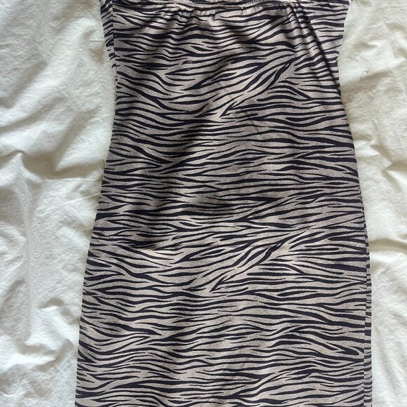 90s/Y2K Brown Zebra Animal Print Slip Dress in M by XI - Picture 5 of 5